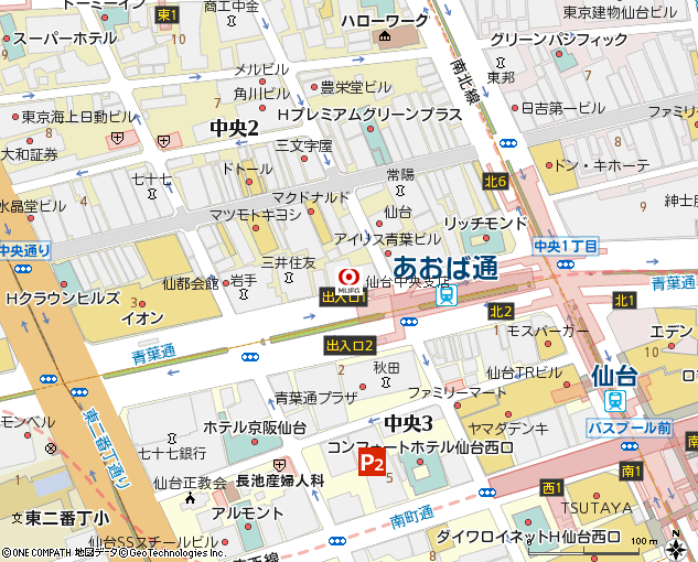 仙台中央支店付近の地図